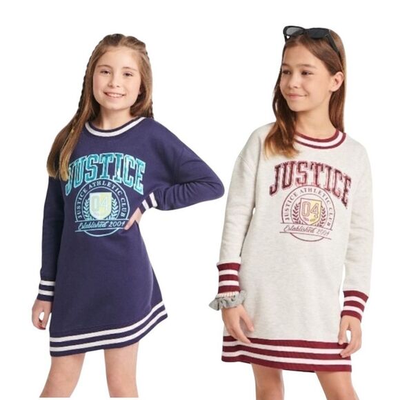 Justice Girls Rib Cuff Sweatshirt Dresses 2-Pack Size L (12/14) - Picture 2 of 10